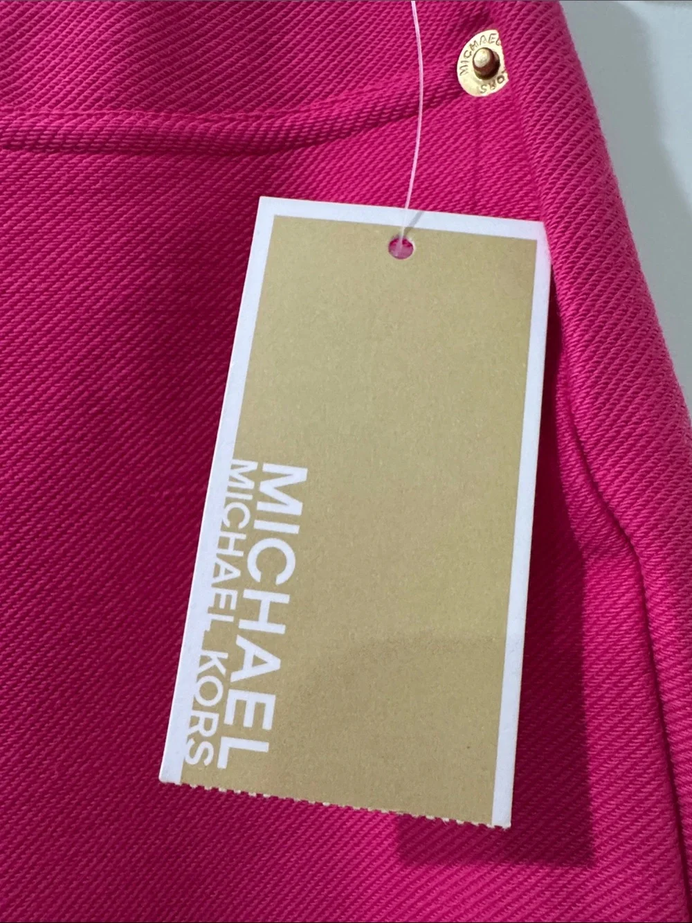 Michael Kors Bright Pink Ponte jeggings with Gold Accents B15